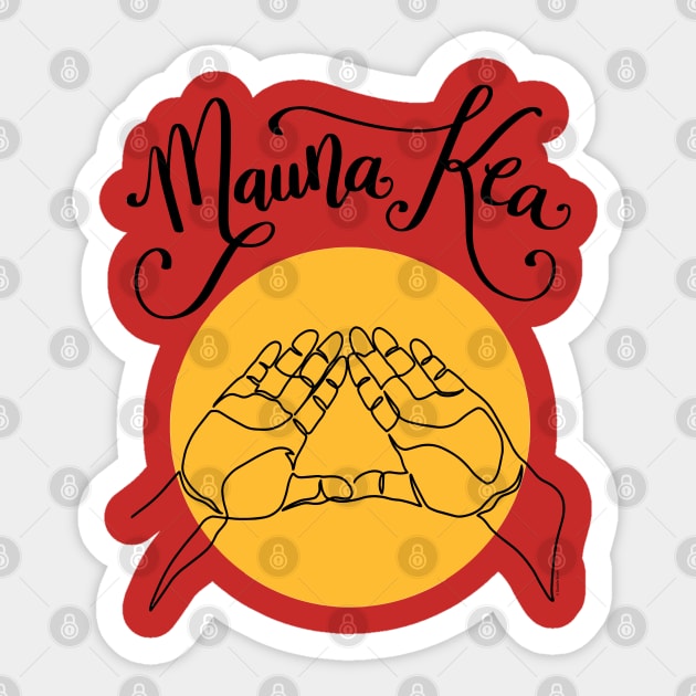 We Are Mauna Kea Hawaii Mountain Hand Sign Symbol Sticker by DoubleBrush